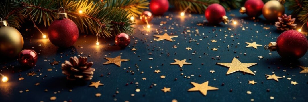 Gold starburst holiday pattern on luxe background, print, digital art, festive