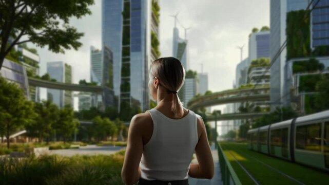 Urban Landscape Envisioned. Professional Envisions Harmonious Mix Of Transportation And Recreational Areas