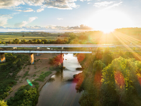 Railway bridge and new bridge part of Singleton bypass being built