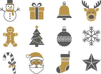 Obraz premium Festive christmas ornaments collection isolated on transparent background