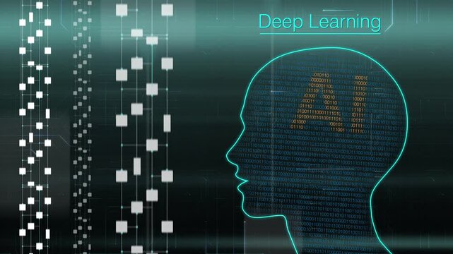 AI Data Visualization. Digital Neural Network Visualization With Binary Code Overlay And Data Streams