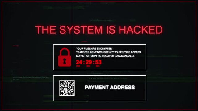 Urgent Cyber Threat Alert. Computer Screen Displaying Ransomware Warning Amid Busy Office Environment