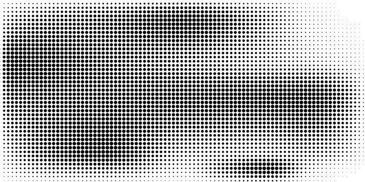 Dotted gradient halftone background. Horizontal seamless dots pattern in pop art style. Abstract modern stylish texture. Vector illustration.