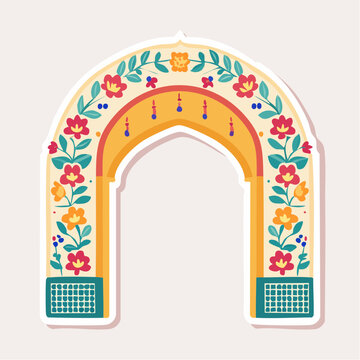 Decorative Archway with Floral Motifs