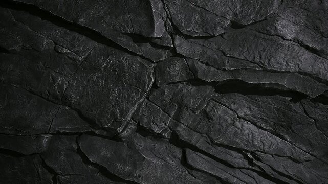 Rough Slate Wall Featuring Prominent Cracks Ideal For Architectural And Interior Design Visuals