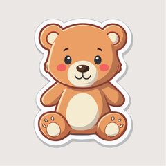Fototapeta premium Cute cartoon teddy bear sticker