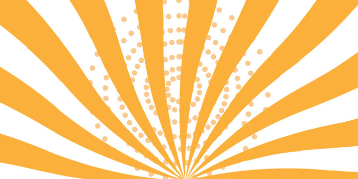Yellow cosmic summer light of sunburst paper starburst with halftone wallpaper. 