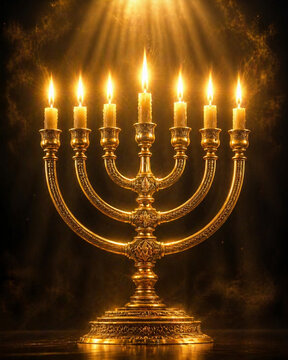 menorah with candles