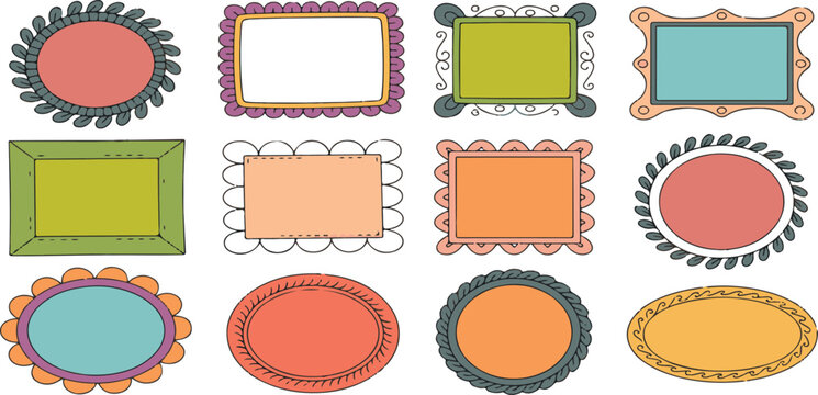Collection of vintage decorative photo frames with ornate borders for artistic picture display and elegant home wall decoration.