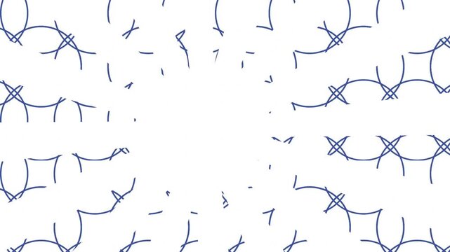 Abstract Geometric Pattern with Blue Lines on White Background.