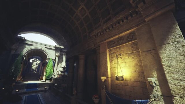 immersive rotunda ideal for photogrammetry scanning and digital preservation, balanced daylight, clear geometry, ornate columns and detailed reliefs for high