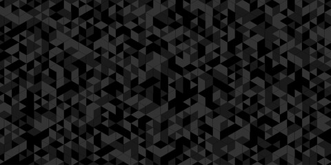 Fototapeta premium Vector paper diamond surface seamless technology gray and black randomly low polygon background. pattern Polygon mosaic triangle, business corporate background.