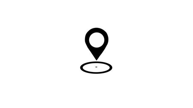GPS Location Pin Animation &ndash; Map Marker Navigation Icon Transparent Background Alpha Loop