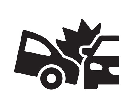 Car Crash glyph solid icon