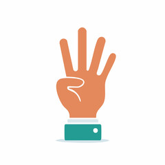Obraz premium Hand Showing Four Fingers Up