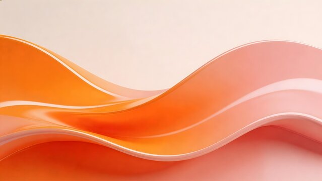 Abstract flowing orange and pink wave