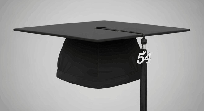 Graduation Cap with Tassel Number 54 - Academic Achievement Symbol