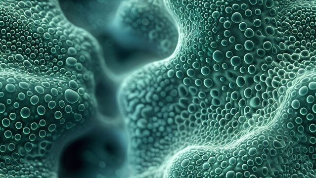 Seamless organic surface with dense cellular micro pattern