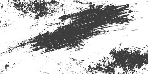 Black and White Abstract Grunge Brush Stroke Texture Vector Background © M2L