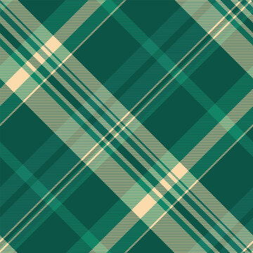 Room background fabric seamless, deco tartan textile vector. Contour plaid check pattern texture in teal and navajo white colors.