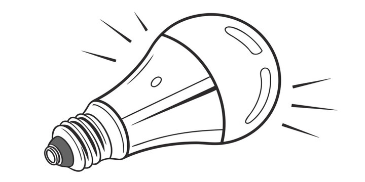 Glowing led light bulb illustration isolated on white background with lighting electric technology efficient illustration isolated background component technical interior brightness