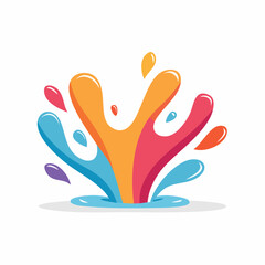 Fototapeta premium Colorful Water Splash Illustration
