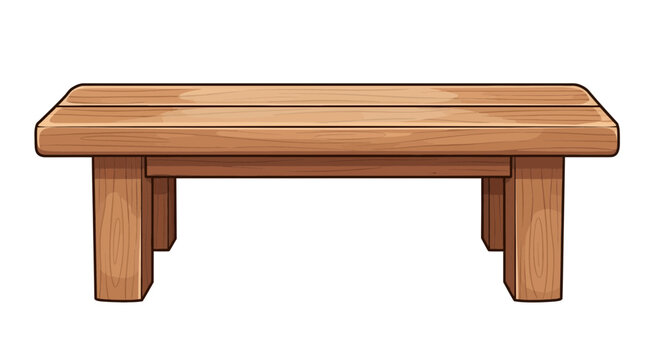 Simple wooden bench with natural wood grain texture