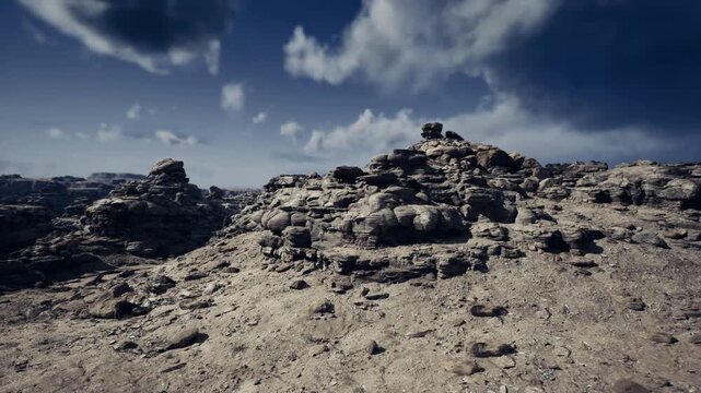 mars like rocky terrain for rover testing, dusty regolith textures and basalt like formations create analogue environment for robotic trials, mobility testing,