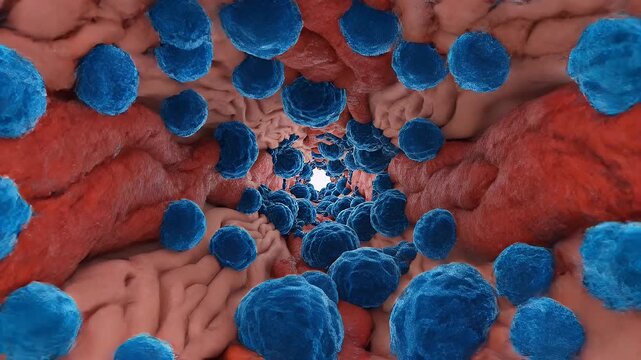 3D CGI Representation of a Virus Structure with Colorful Protein Spikes in Medical Research Context
