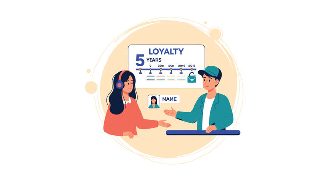 Loyalty program, rewards, customer service, vector icons