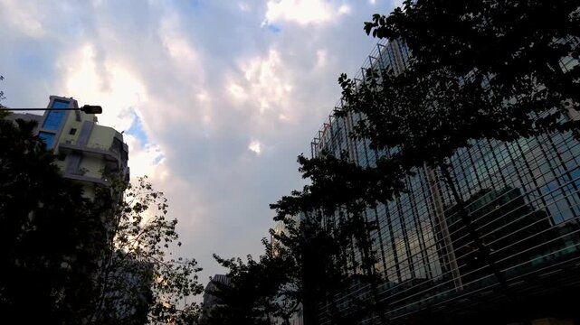 Outdoor motionlapse of BKC glass buildings