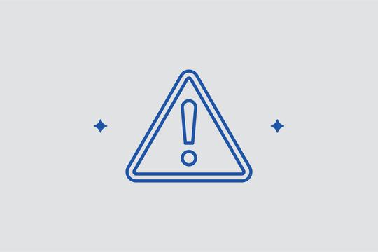 Warning triangle line icon for road safety hazards and industrial danger zones. Standard vector illustration for traffic signs and workplace health and safety (WHS) documentation.
