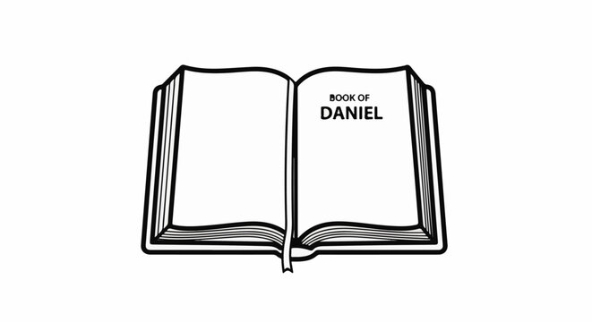 An open book with the  "Book of Daniel" printed on the right page