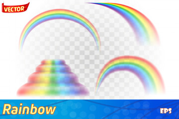 Obraz premium rainbow multicolor realistic set icons vector illustration