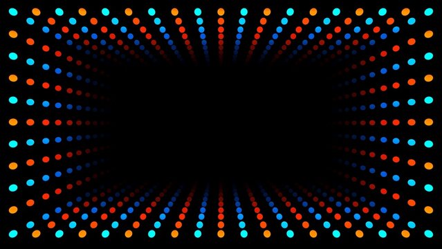 miroir led effet infini - orange et bleu - rendu 3D