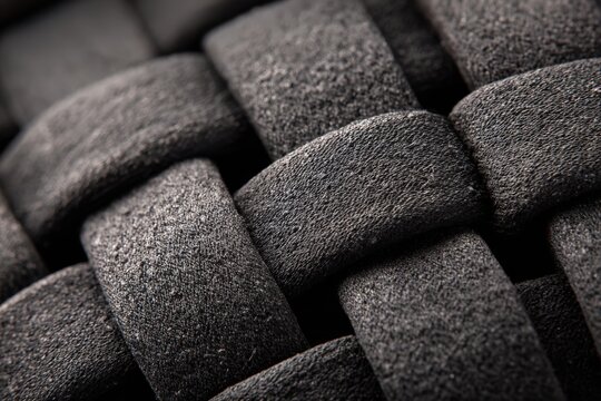 Macro Shot Black Heat Resistant Ceramic Fabric Macro View Texture Industrial Material Pattern Background
