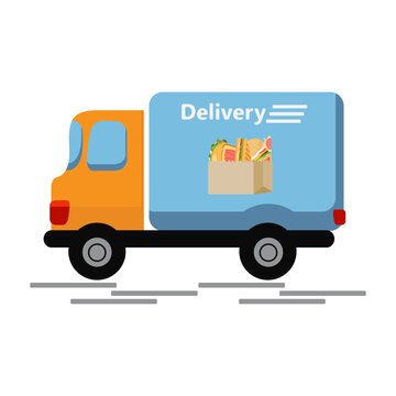 Delivery truck icon fast food vector illustration design isolated