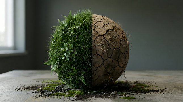 parched earth and lush greenery