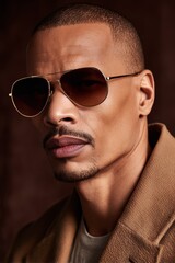 Obraz premium Confident man in sunglasses and stylish coat