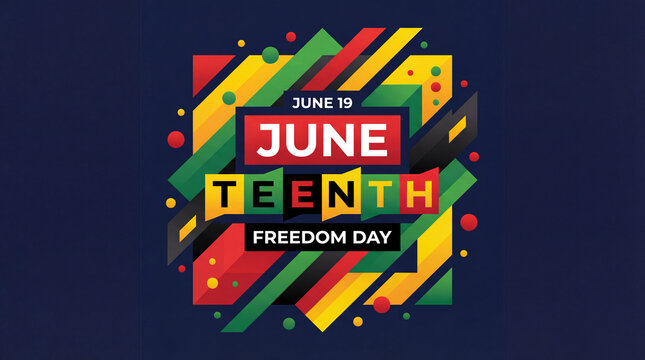 Juneteenth freedom day colorful graphic