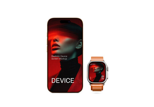 Smartphone and Smartwatch Mockup