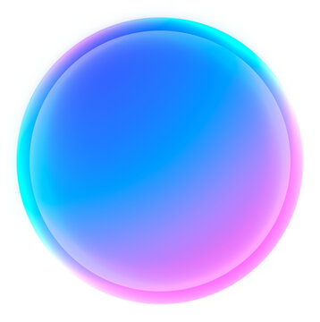 Abstract colorful gradient bubble symbol representing voice generation technology concept, smart AI personal assistant logo app isolated on transparent, artificial intelligence chatbot illustration