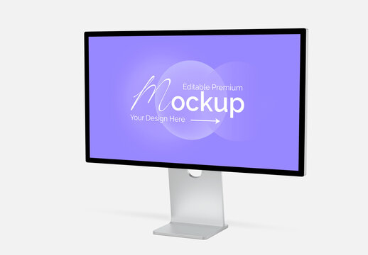Angled Desktop Monitor Mockup