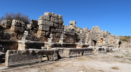 Naklejka premium Perge Ancient City in Antalya, Turkey