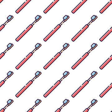 Dental toothbrush pattern isolated on transparent background for oral hygiene concepts