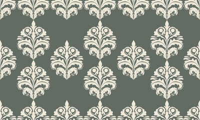 Fototapeta premium Seamless luxury vintage damask pattern with elegant floral ornaments on creative background