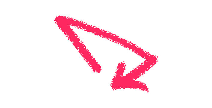 Bold Red Arrow &ndash; Hand Drawn Crayon Direction
