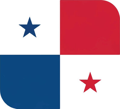 Panama Flag Icon Rounded Square Flat Vector Illustration