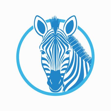 Blue Zebra Head Logo Icon
