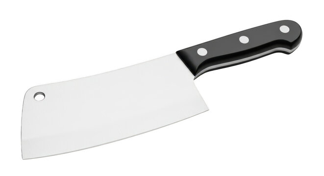 Large silver kitchen cleaver knife